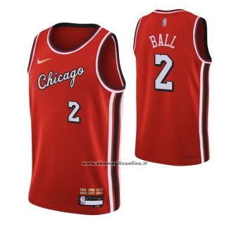 Maglia Chicago Bulls Lonzo Ball #2 Citta 2021-22 Rosso